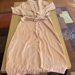 Silk blush colored trench style jacket